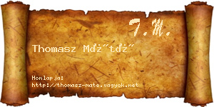 Thomasz Máté névjegykártya