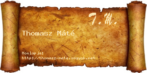 Thomasz Máté névjegykártya